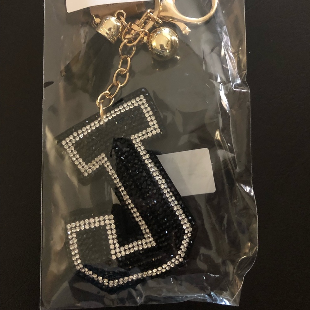 Embellished Rhinestone J Key Chain NWT
